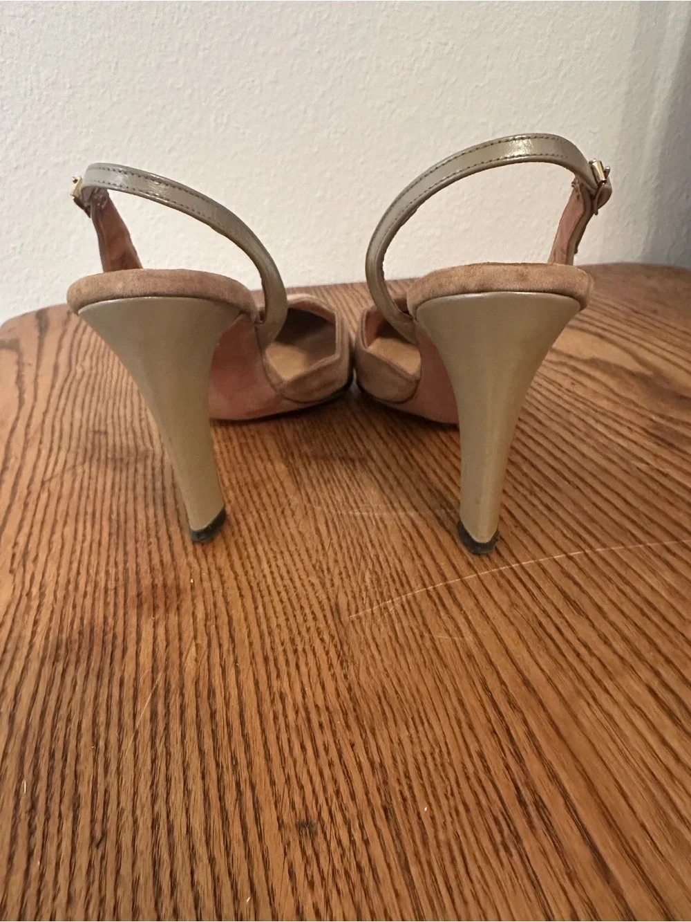 John Jerro Women's Two-Tone Beige Slingback Heels